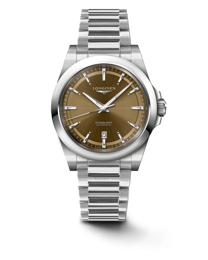 Longines L3.830.4.62.6 : Conquest 41 Stainless Steel / Brown / Bracelet