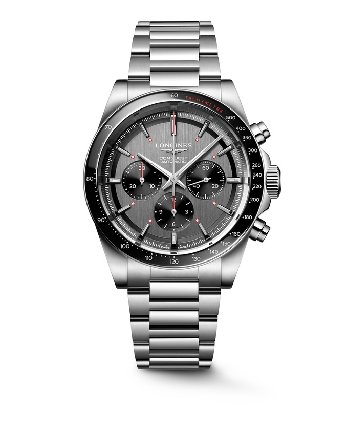 Longines L3.836.4.52.9 : Conquest Chronograph 42 Stainless Steel / Grey / Ski Edition