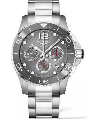 Longines L3.883.4.76.6 : HydroConquest 43 Automatic Chronograph Stainless Steel / Ceramic / Grey / Bracelet