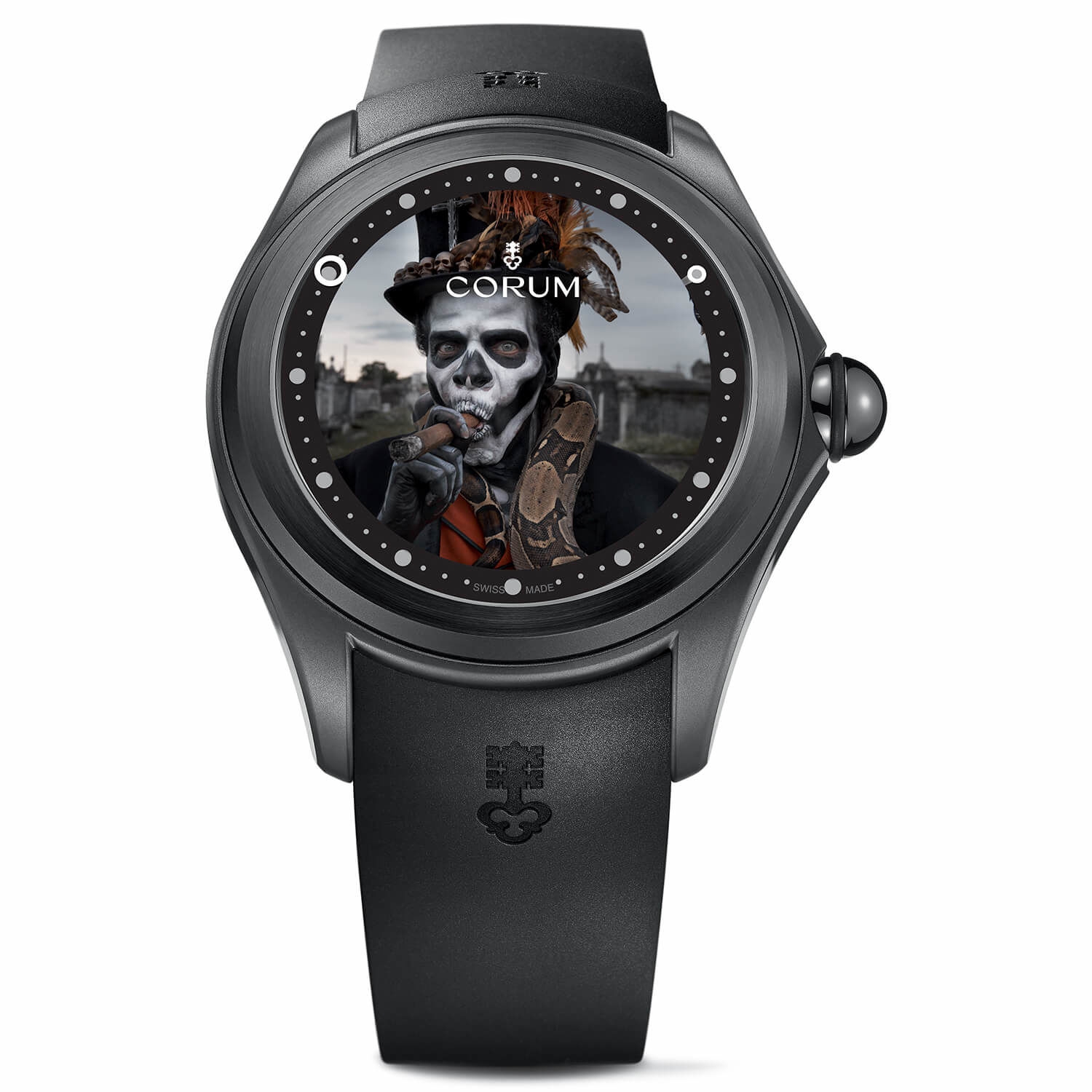 Corum L390/03340 : Big Bubble Magical 52 PVD Titanium / Matt Barnes - Magical Vodoo / Rubber