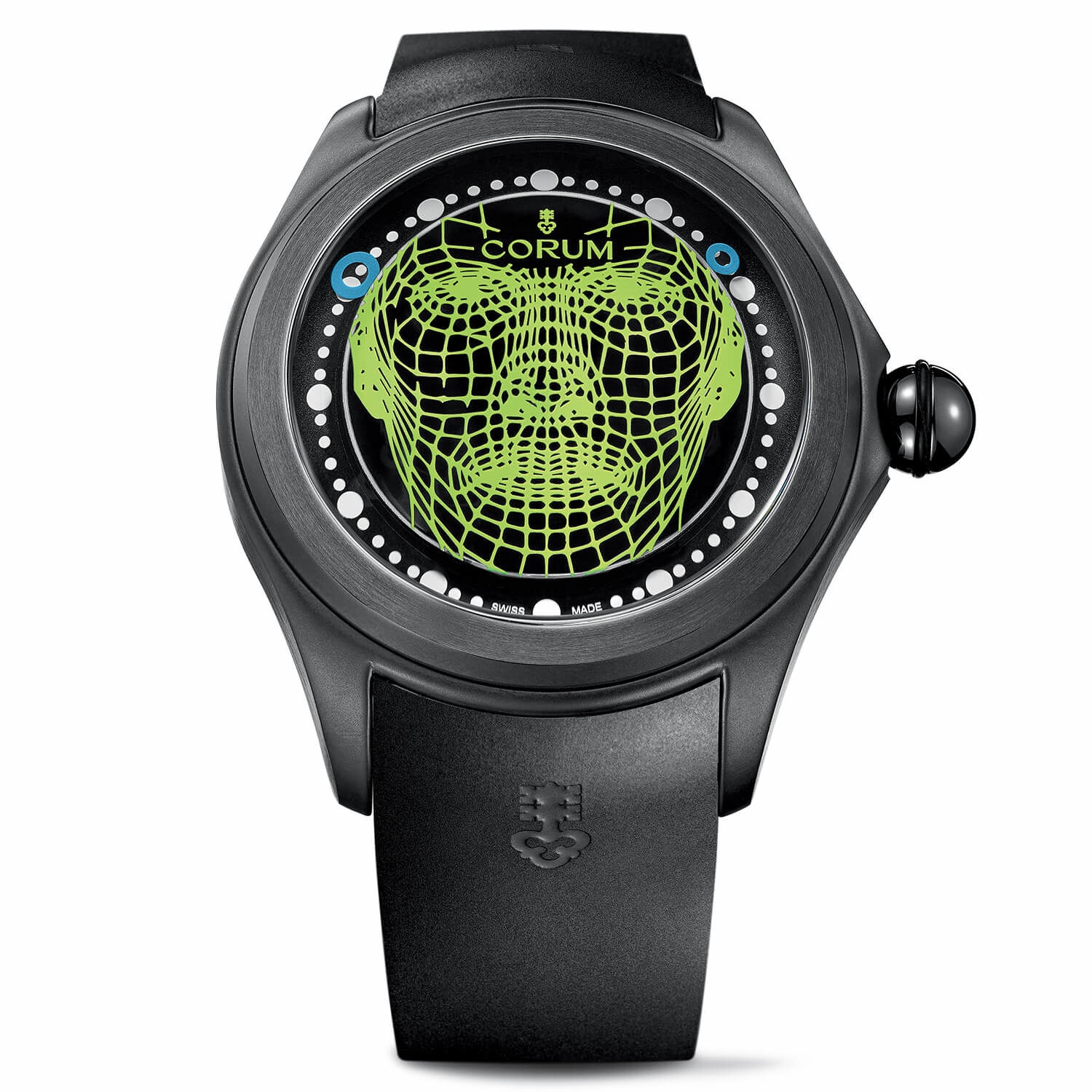 Corum L390/03636 : Big Bubble Magical 52 PVD Titanium / Wire Frame / Rubber