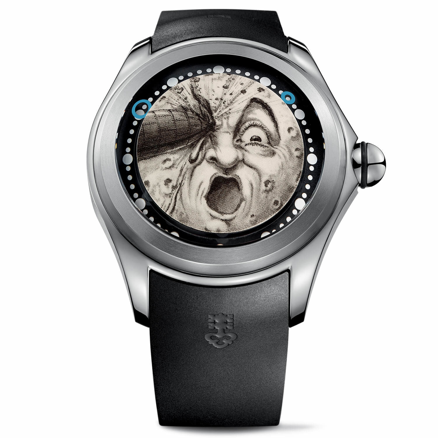 Corum L390/03637 : Big Bubble Magical 52 Titanium / PVD Georges Melies / Rubber