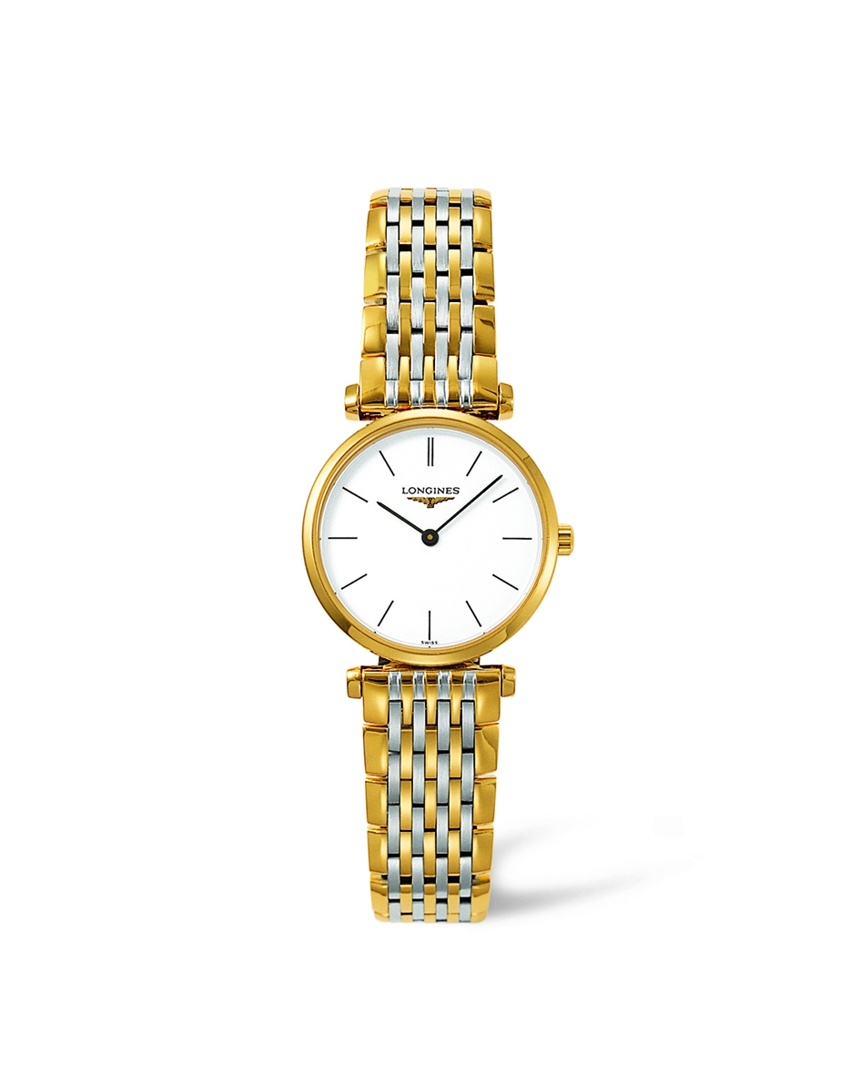 Longines L4.209.2.12.7 : La Grande Classique Quartz 24 Two Tone Yellow White Stick