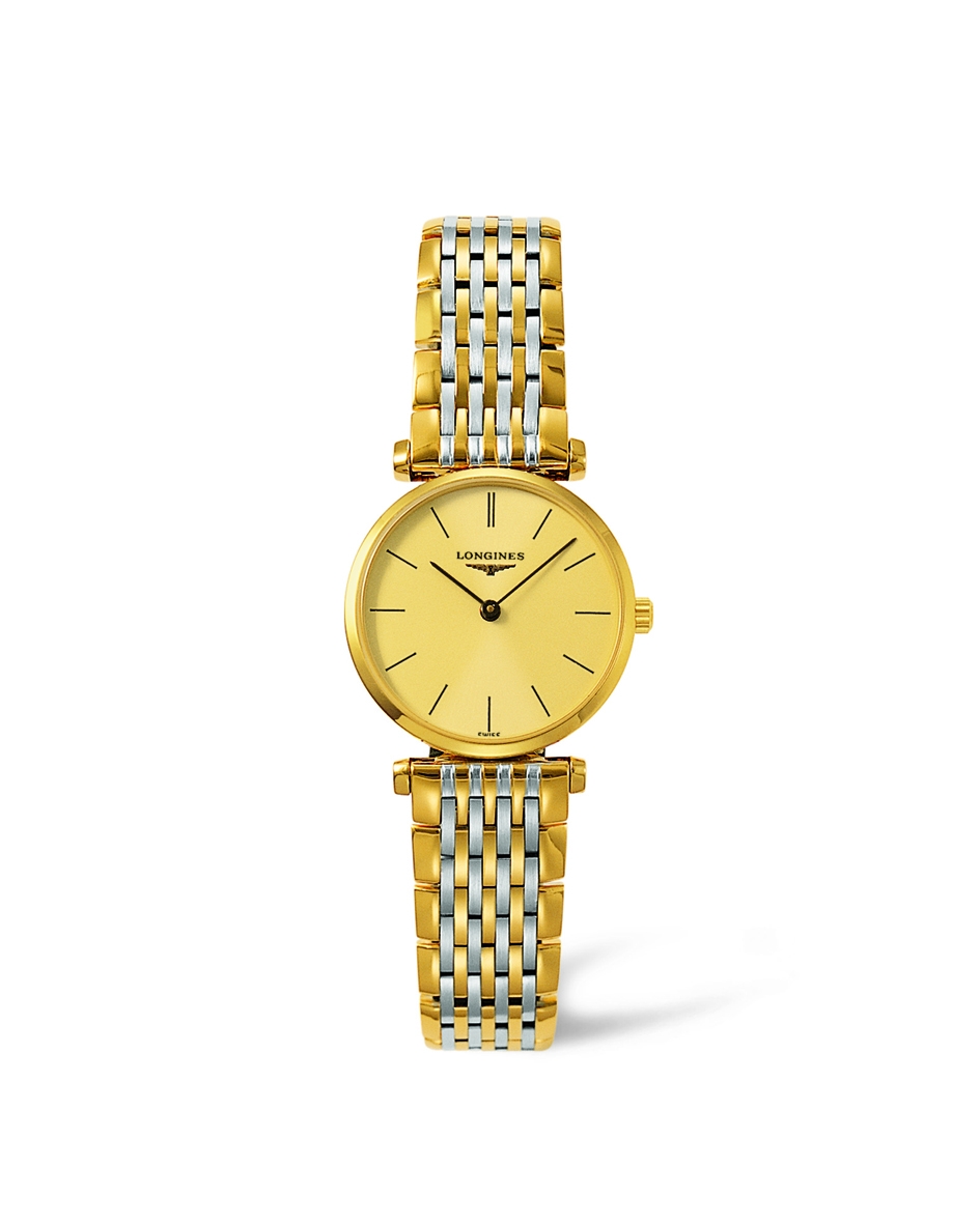 Longines L4.209.2.32.7 : La Grande Classique Quartz 24 Two Tone Yellow Stick