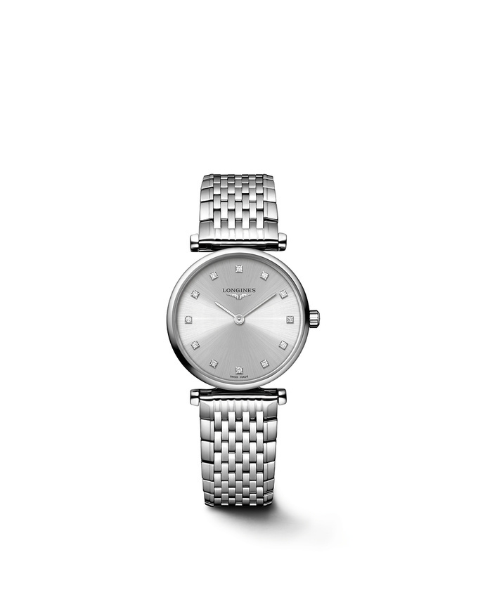 Longines L4.209.4.70.6 : La Grande Classique Quartz 24 Stainless Steel / Grey - Diamond / Bracelet