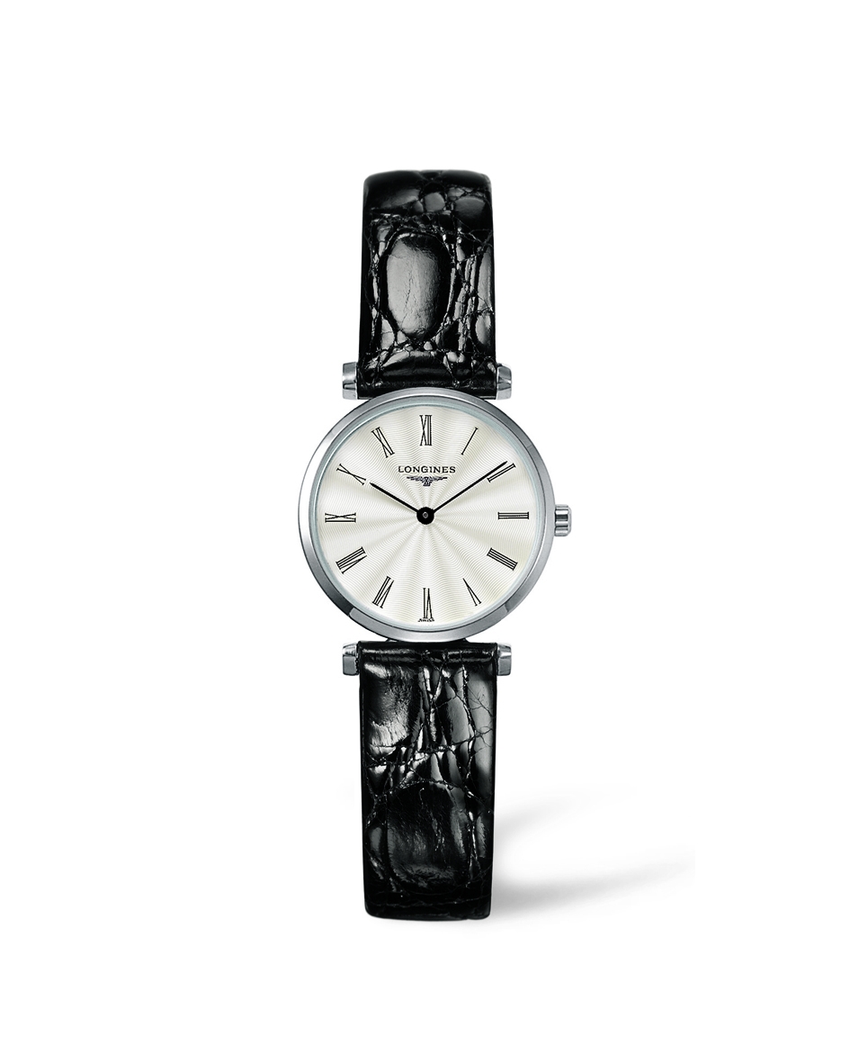 Longines L4.209.4.71.2 : La Grande Classique Quartz 24 Roman Leather Guilloche