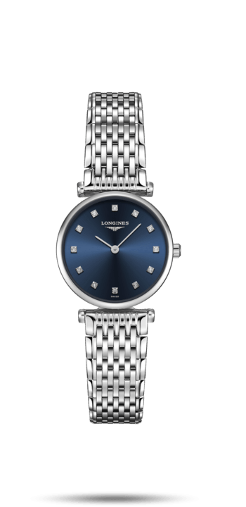 Longines L4.209.4.97.6 : La Grande Classique 24 Quartz Stainless Steel / Blue-Diamond / Bracelet