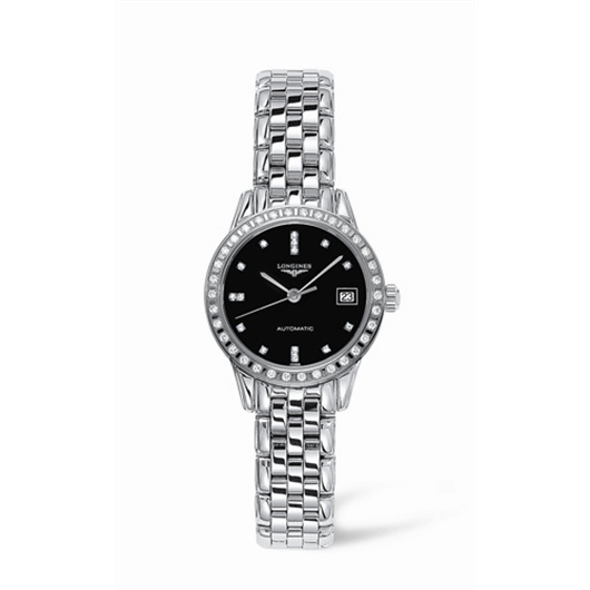 Longines L4.274.0.57.6 : Flagship 26 Automatic Diamond Bezel Black