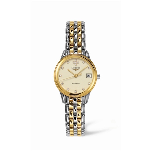 Longines L4.274.3.07.7 : Flagship 26 Automatic Two Tone Cream Diamond
