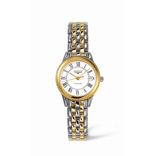 Longines L4.274.3.21.7 : Flagship 26 Automatic Two Tone White Roman