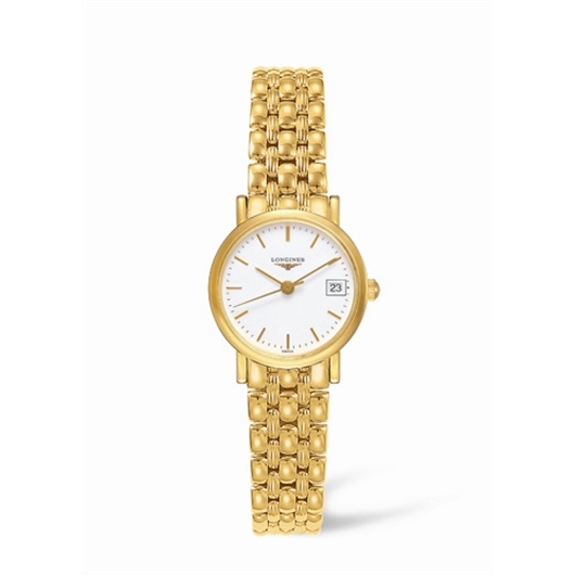 Longines L4.277.6.12.6 : Presence 23.5 Quartz Yellow Gold / White / Bracelet