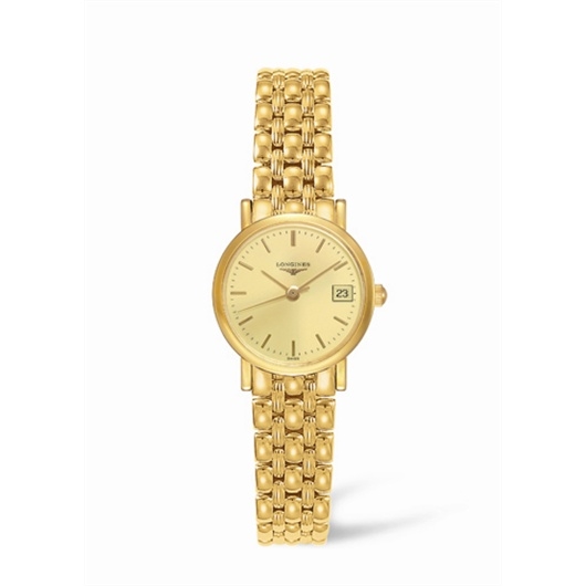 Longines L4.277.6.32.6 : Presence 23.5 Quartz Yellow Gold / Champagne / Bracelet