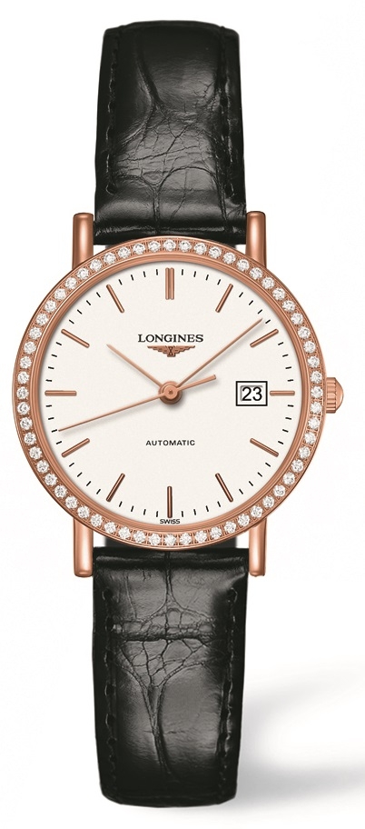 Longines L4.287.9.12.0 : Elegant Collection Automatic 29 Pink Gold / Diamond / White