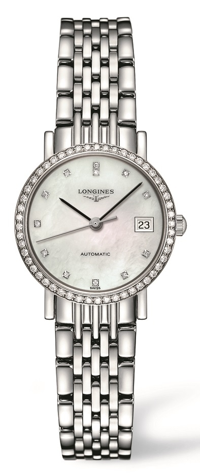 Longines L4.309.0.87.6 : Elegant Collection 25.5 Automatic Stainless Steel / Diamond / MOP / Bracelet