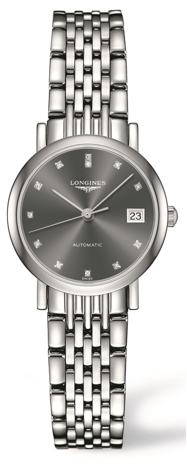 Longines L4.309.4.78.6 : Elegant Collection 25.5 Automatic Stainless Steel / Grey / Bracelet