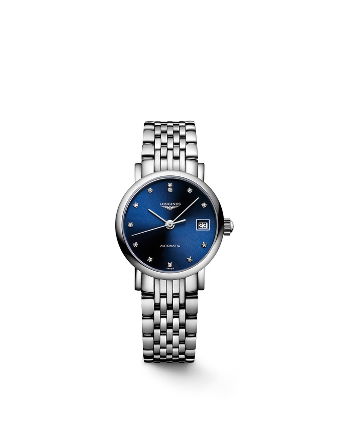 Longines L4.309.4.97.6 : Elegant Collection 25.5 Automatic Stainless Steel / Blue - Diamond / Bracelet