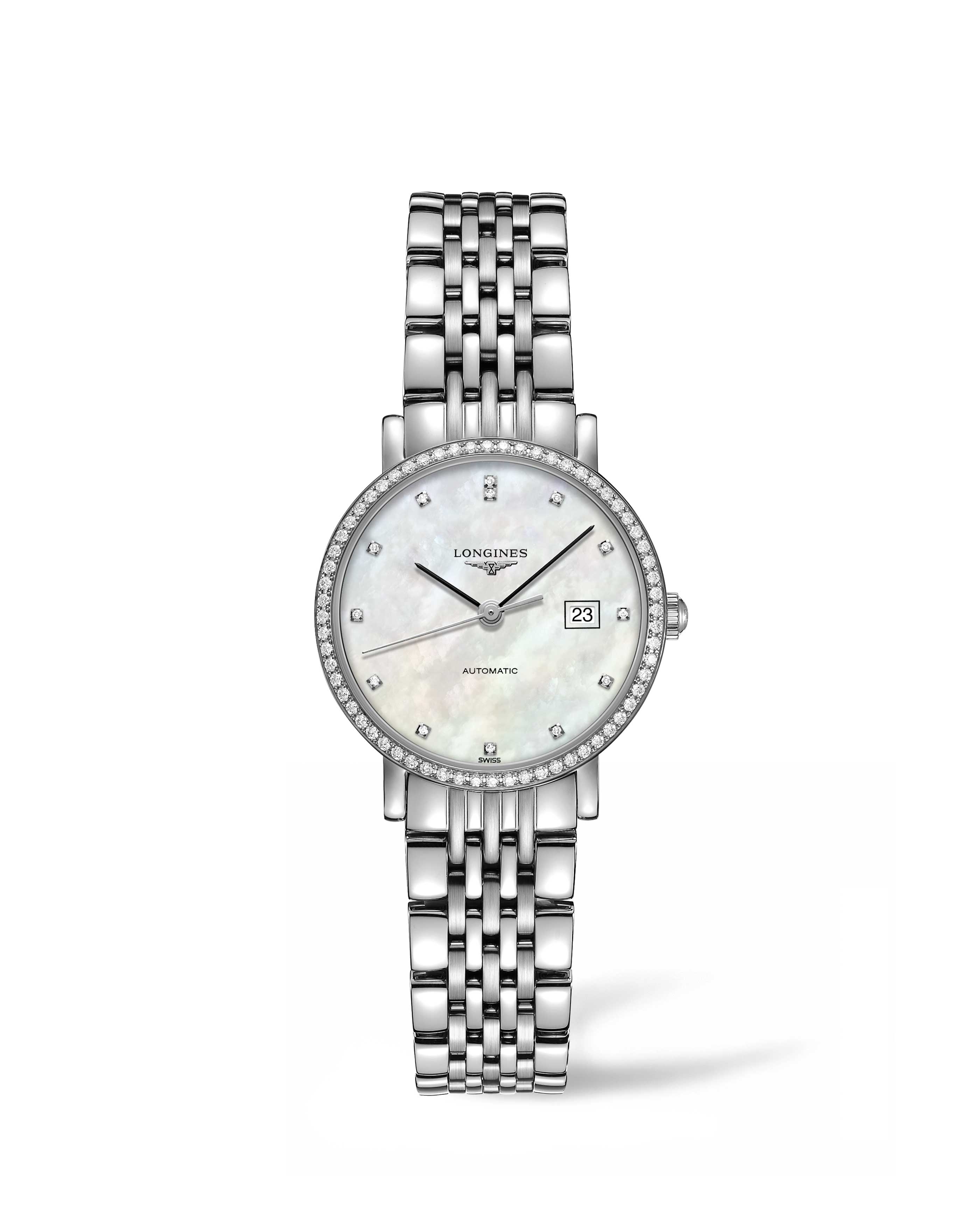 Longines L4.310.0.87.6 : Elegant Collection Automatic 29 Stainless Steel / Diamond / MOP / Bracelet