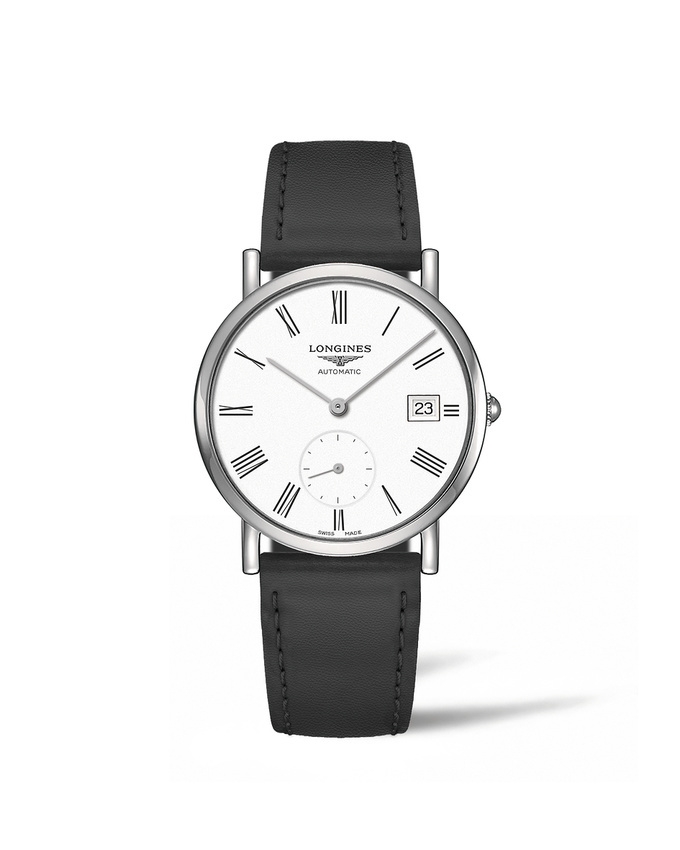 Longines L4.312.4.11.0 : Elegant Collection Small Second 34.5 Stainless Steel / White - Roman