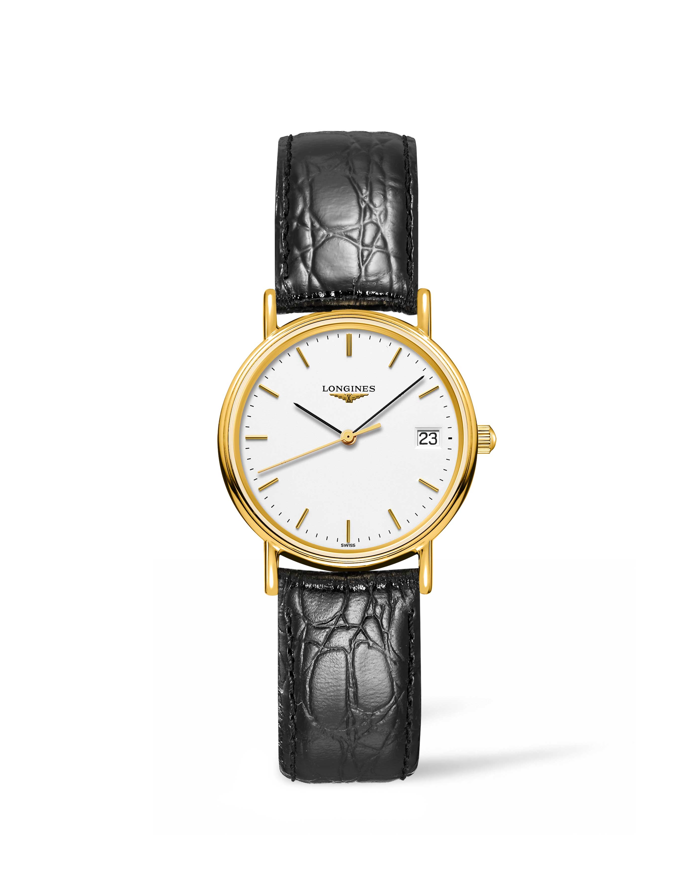 Longines L4.320.2.12.2 : Presence Quartz 30mm PVD Gold / White