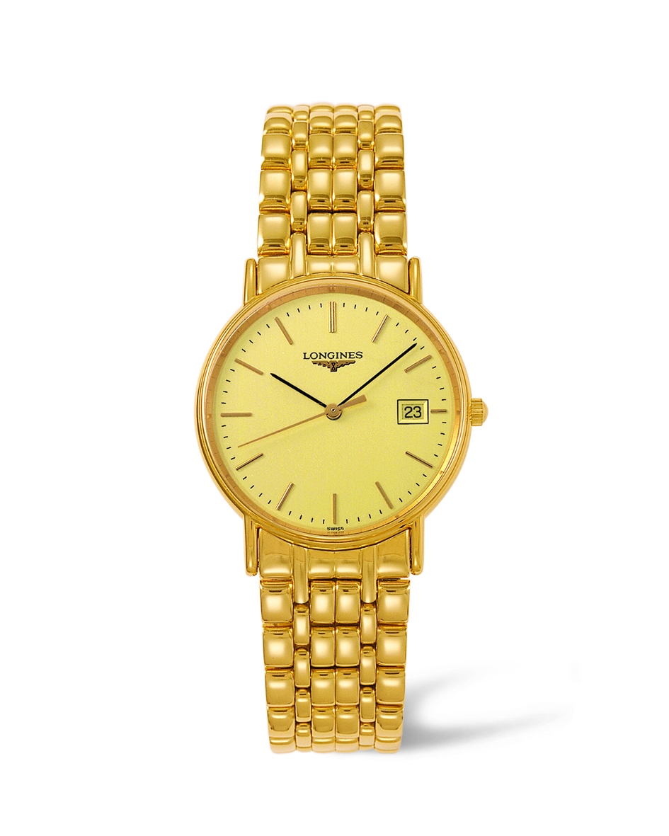Longines L4.320.2.32.8 : Presence Quartz 30mm PVD Gold / Champagne / Bracelet