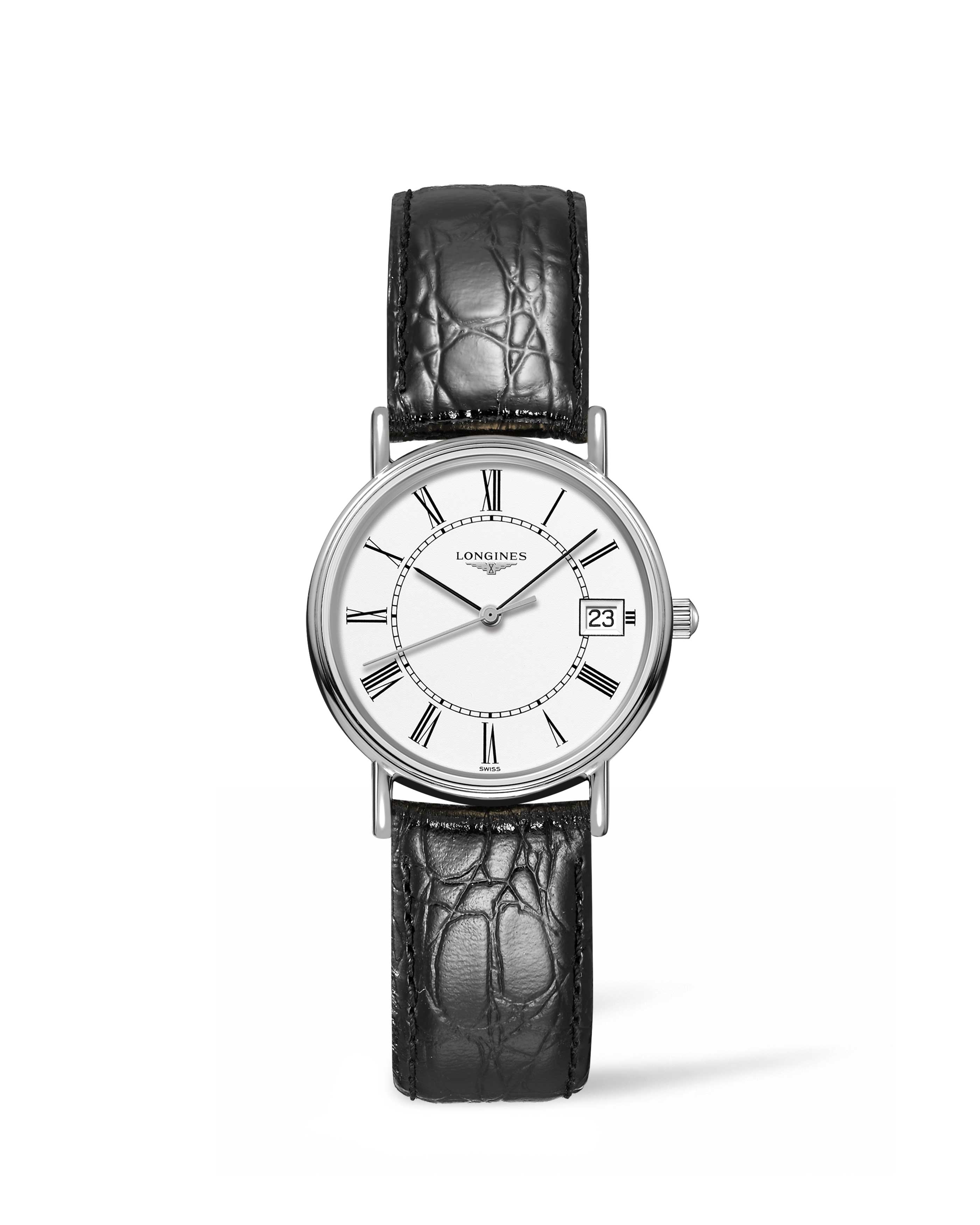 Longines L4.320.4.11.2 : Presence Quartz 30mm Stainless Steel / White - Roman