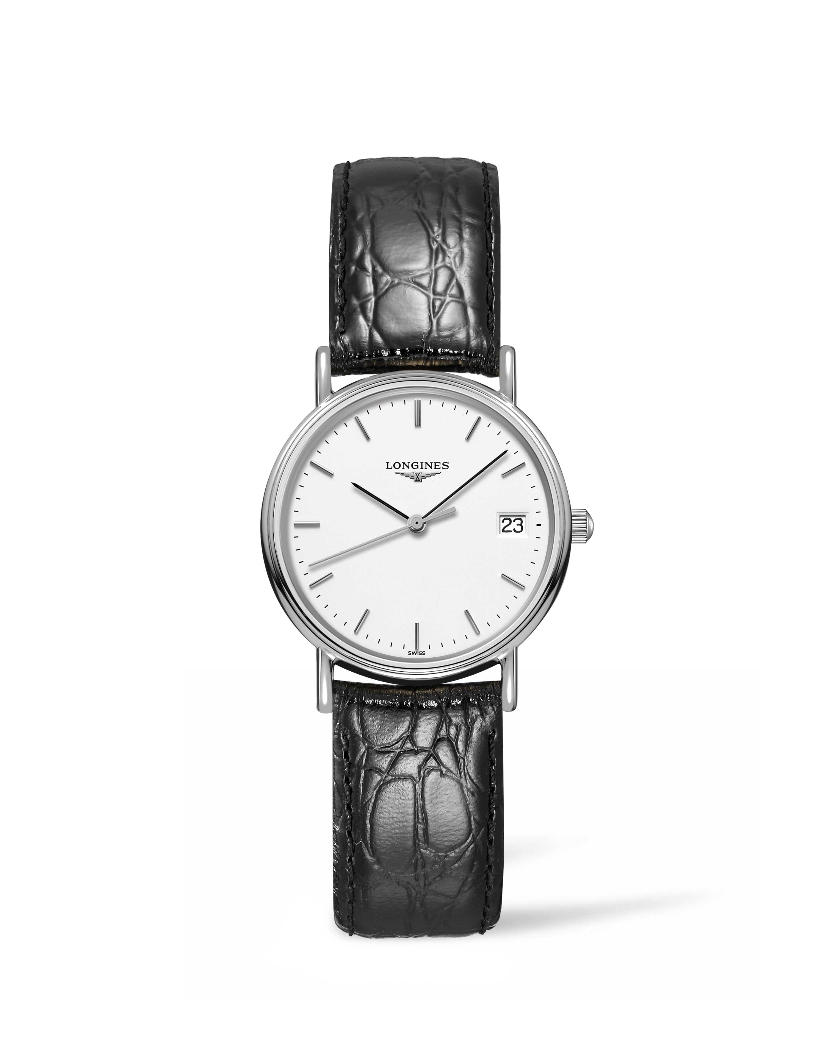 Longines L4.320.4.12.2 : Presence Quartz 30mm Stainless Steel / White