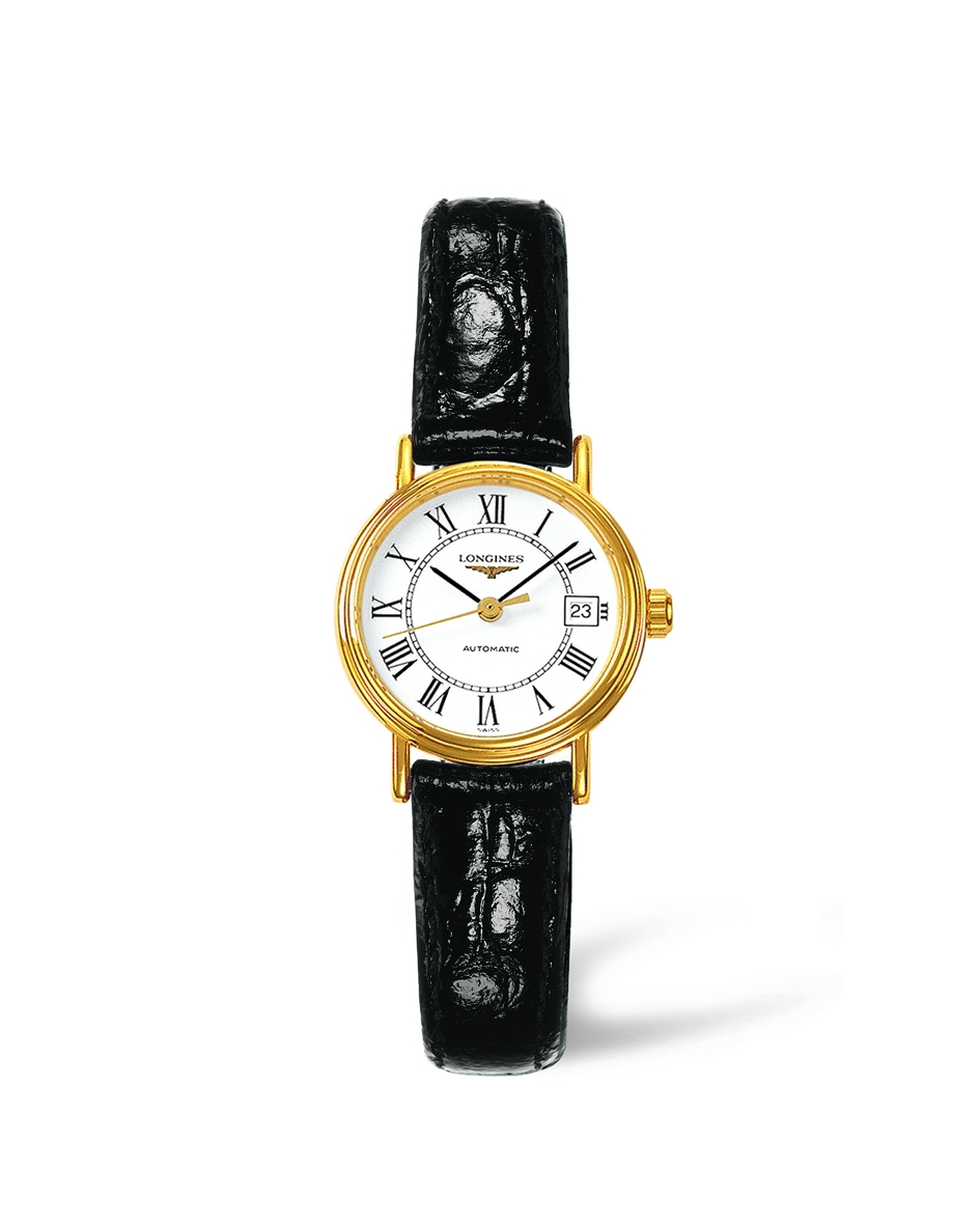 Longines L4.321.2.11.2 : Presence 25.5 Automatic PVD Gold / White - Roman
