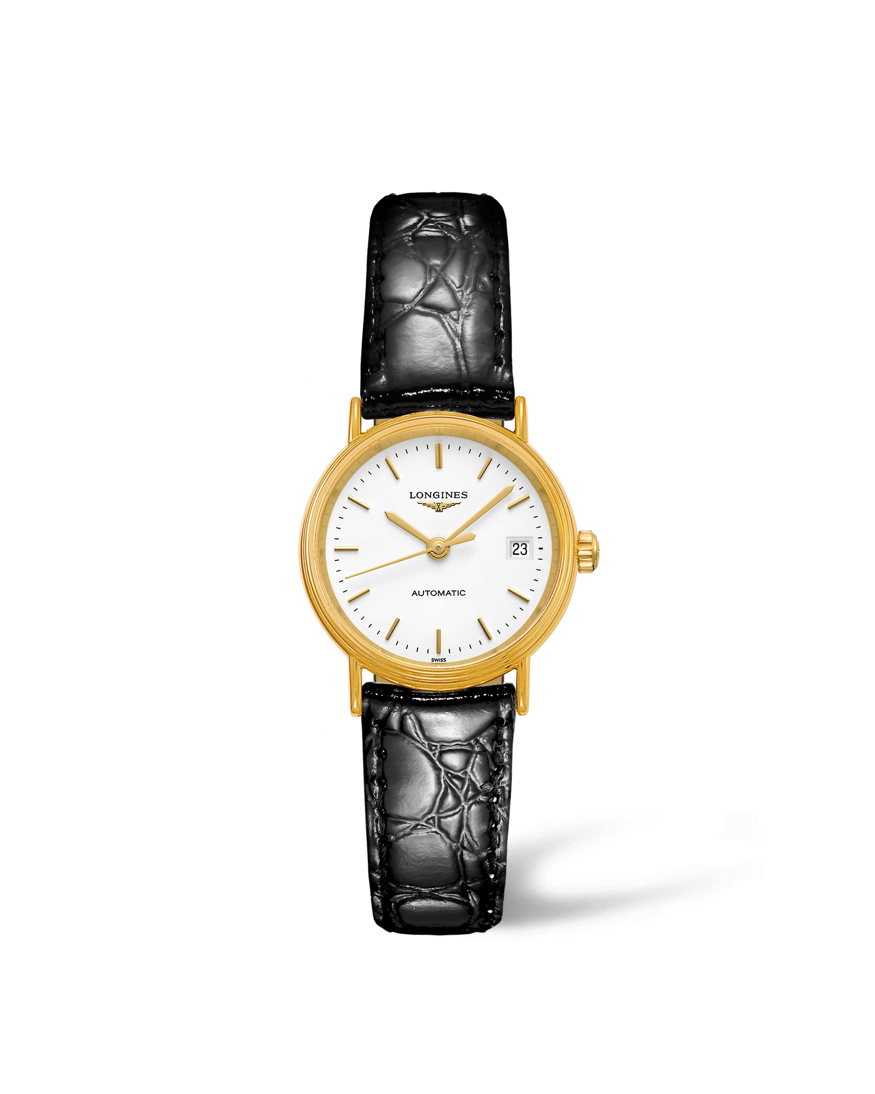 Longines L4.321.2.12.2 : Presence 25.5 Automatic PVD Gold / White