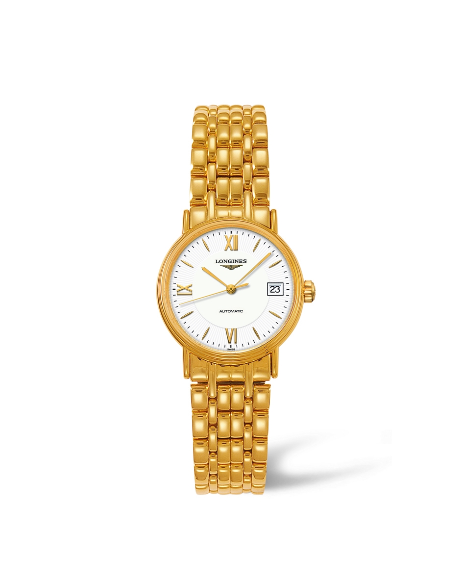Longines L4.321.2.15.8 : Presence 25.5 Automatic PVD Gold / White / Mixed / Bracelet