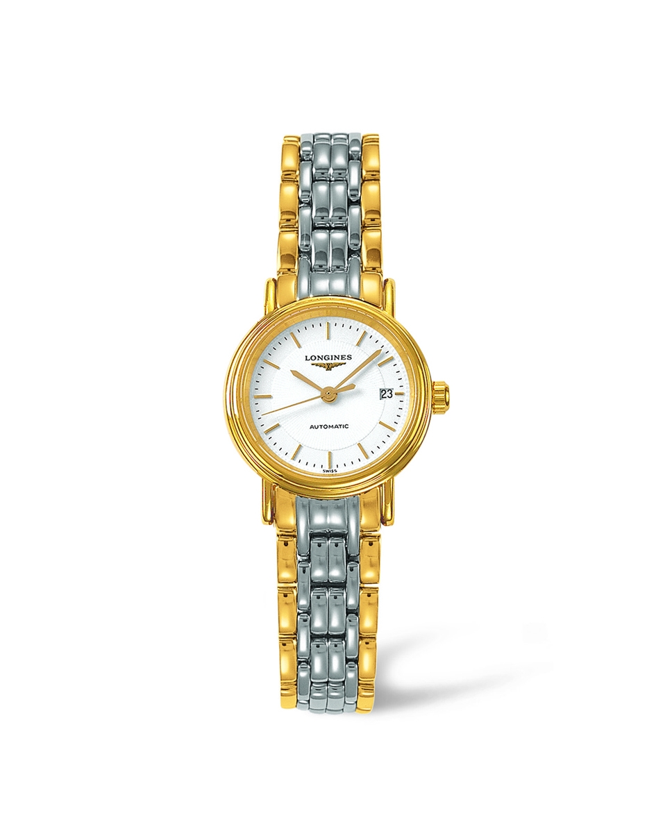 Longines L4.321.2.18.7 : Presence 25.5 Automatic PVD Gold / White / Bracelet