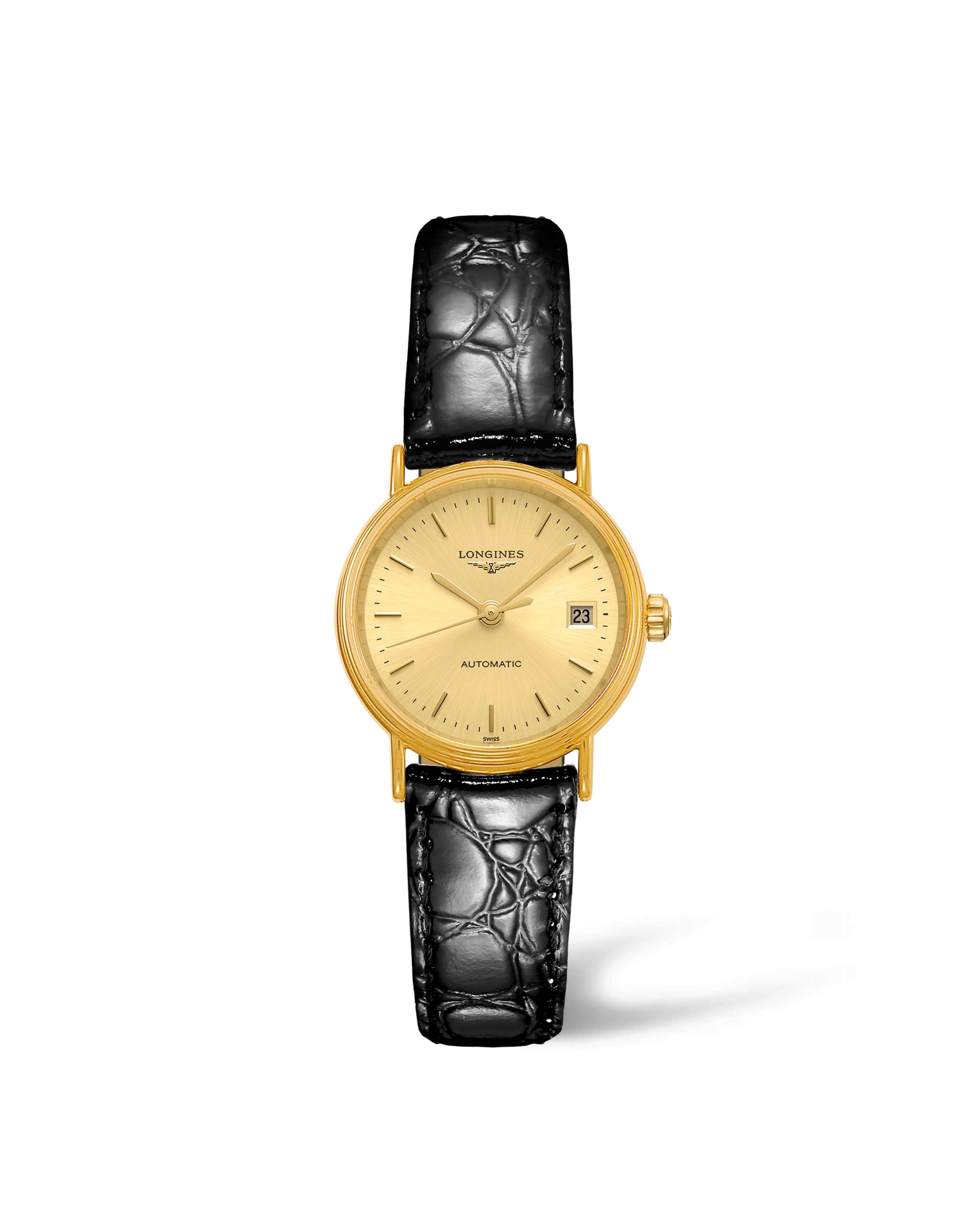 Longines L4.321.2.32.2 : Presence 25.5 Automatic PVD Gold / Champagne