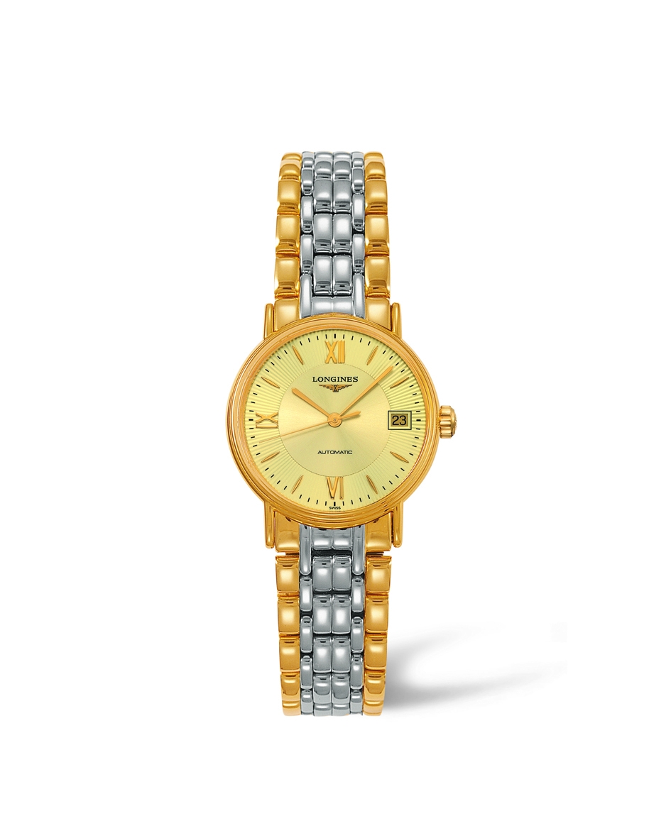 Longines L4.321.2.45.7 : Presence 25.5 Automatic PVD Gold / Champagne - Mixed / Bracelet