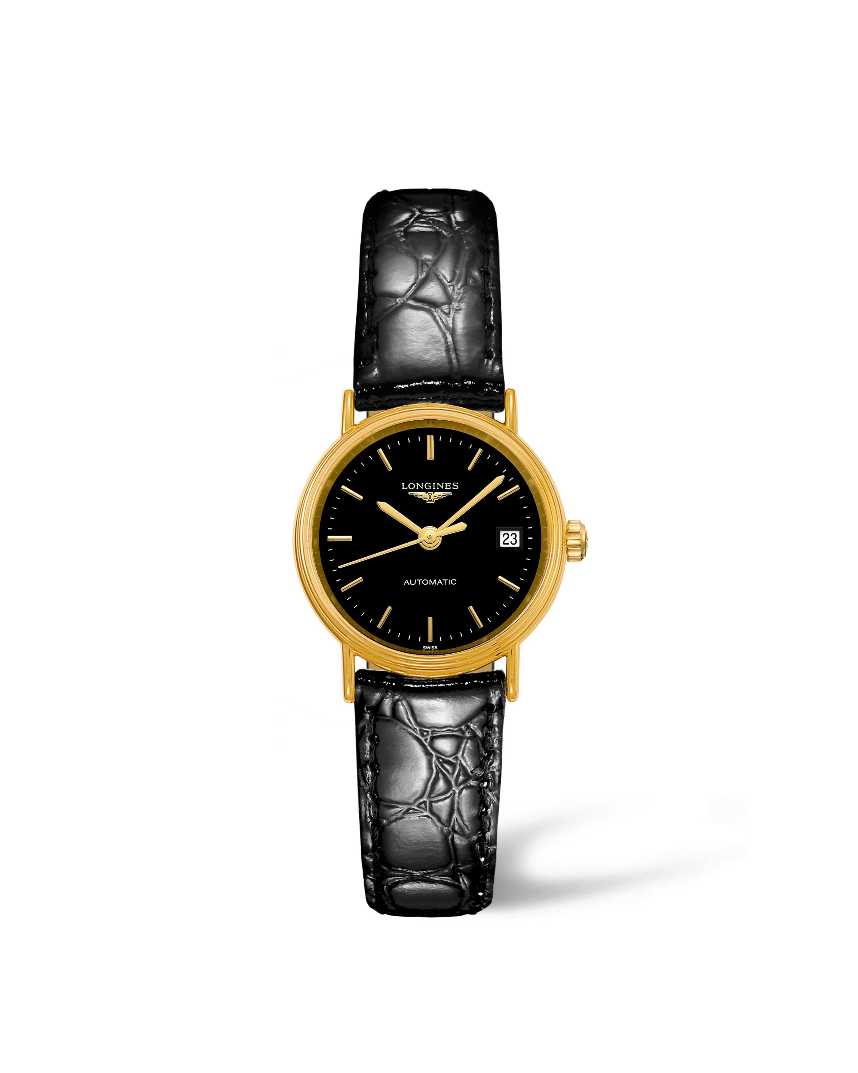 Longines L4.321.2.52.2 : Presence 25.5 Automatic PVD Gold / Black