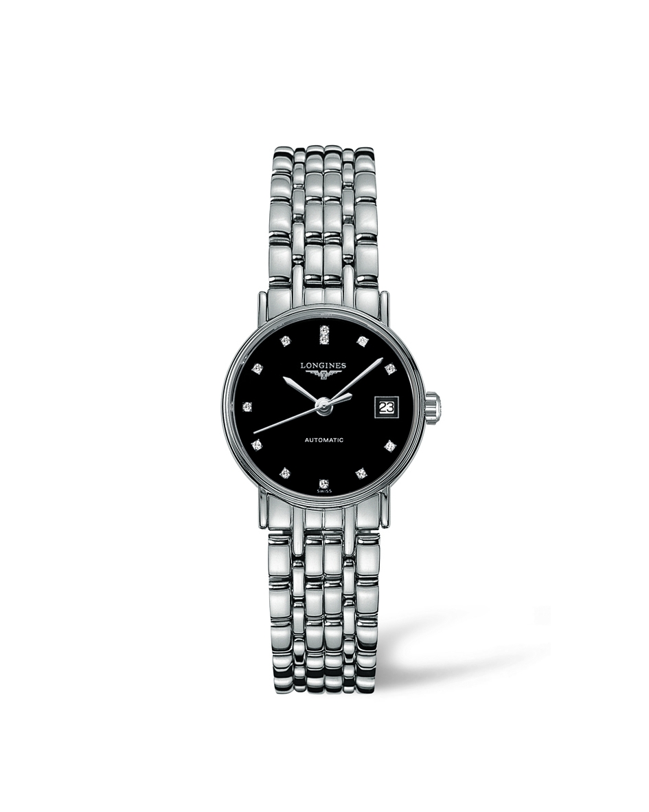 Longines L4.321.4.97.6 : Presence 25.5 Automatic Stainless Steel / Black - Diamond / Bracelet