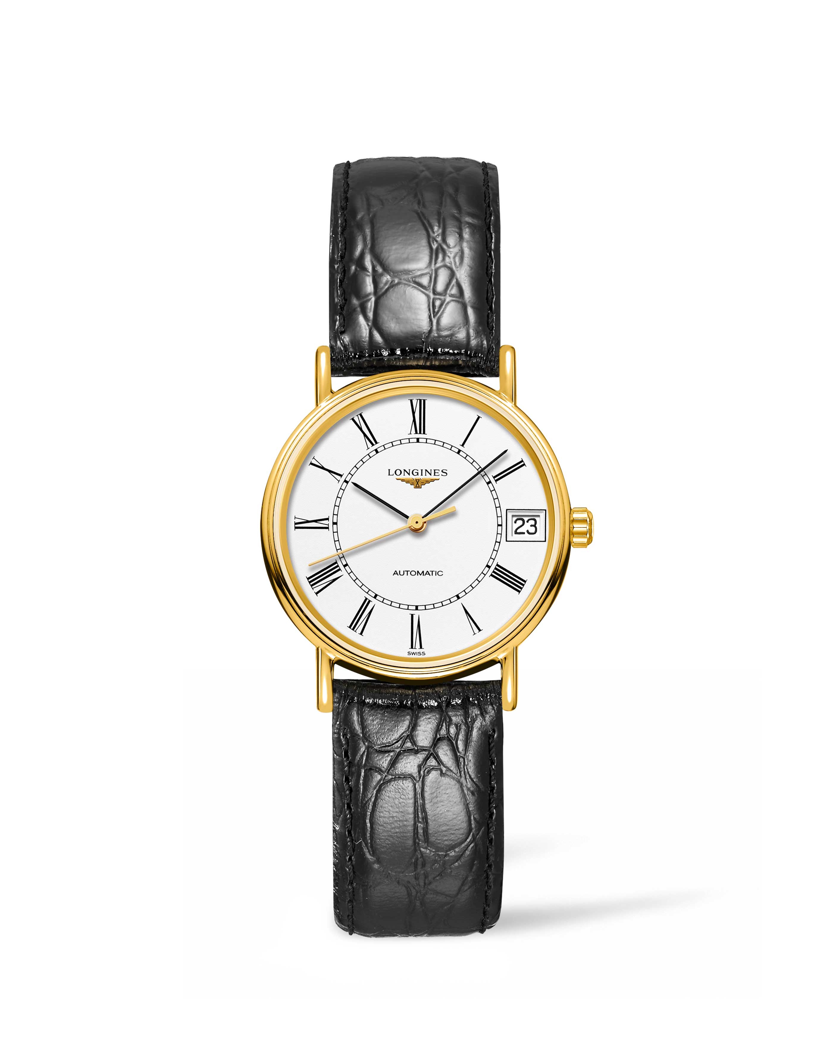Longines L4.322.2.11.2 : Presence Automatic 30 PVD Gold / White - Roman