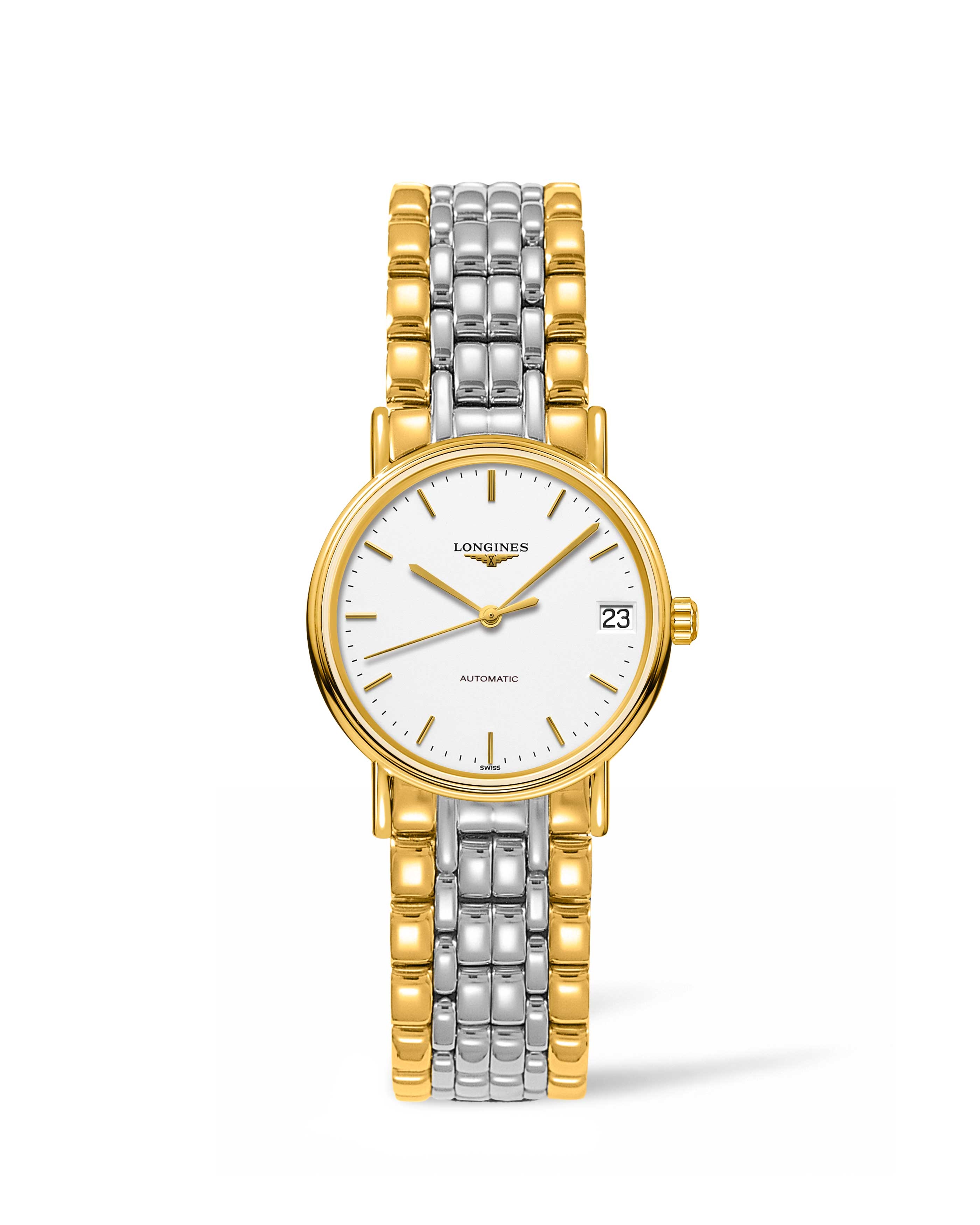 Longines L4.322.2.12.7 : Presence Automatic 30 PVD Gold / White / Bracelet