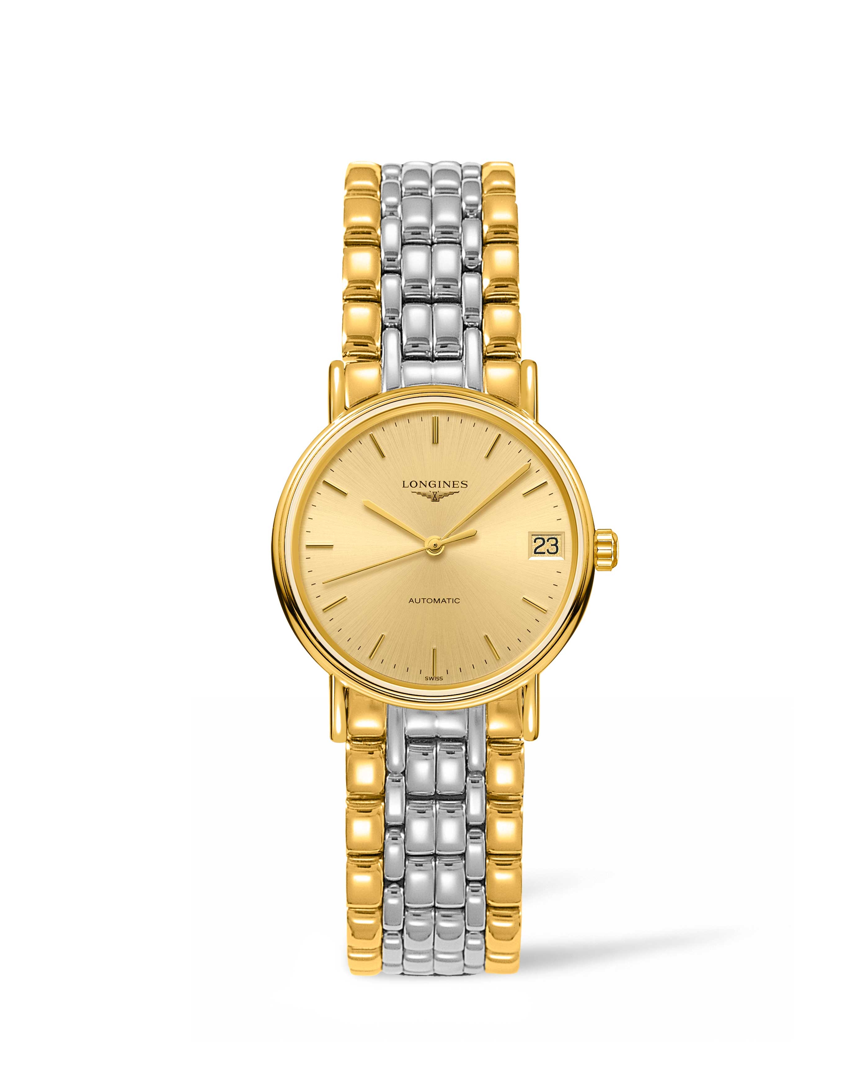 Longines L4.322.2.32.7 : Presence Automatic 30 PVD Gold / Champagne / Bracelet
