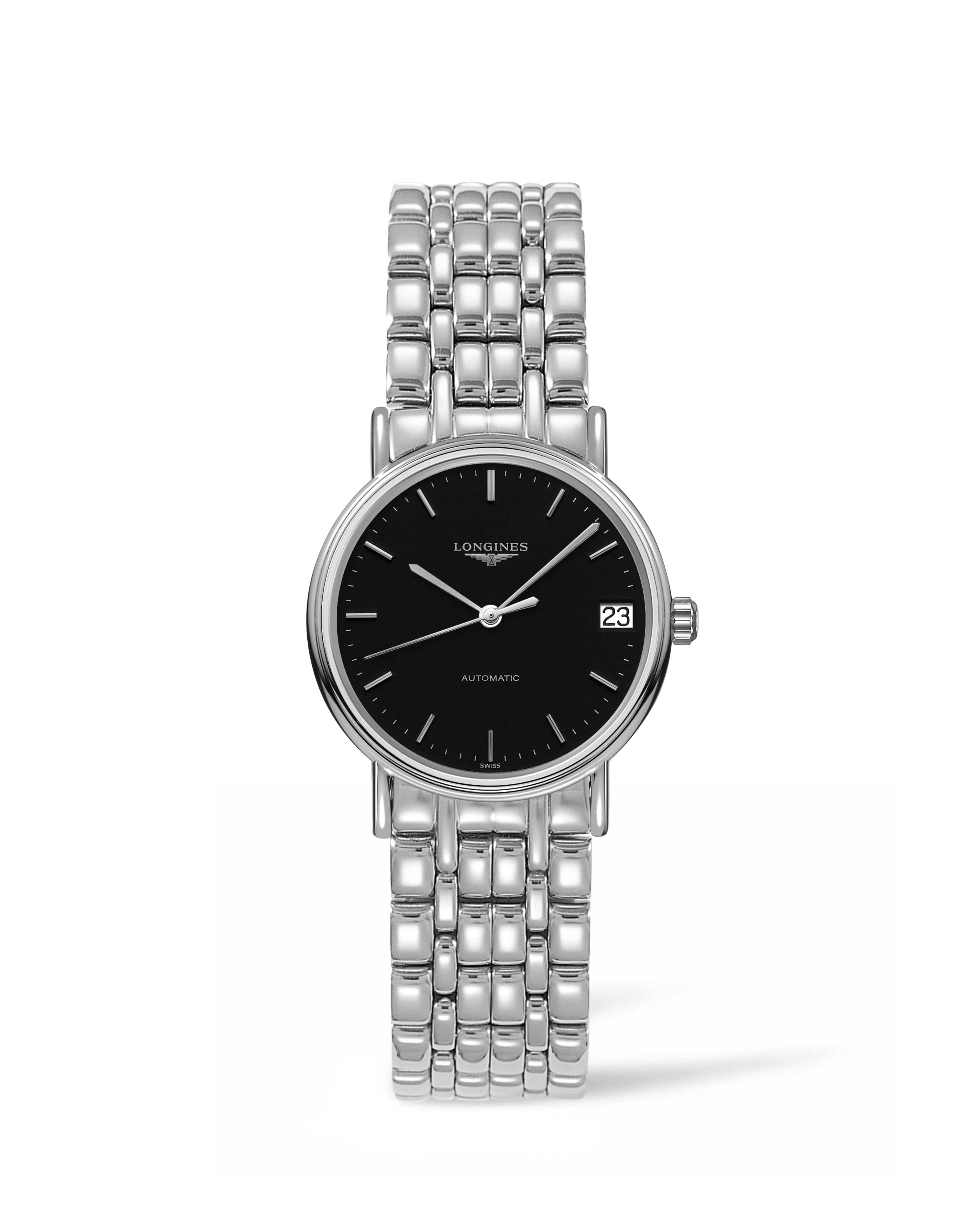 Longines L4.322.4.52.6 : Presence Automatic 30 Stainless Steel / Black / Bracelet