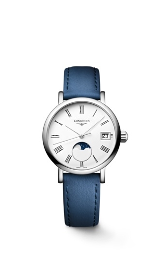 Longines L4.330.4.11.2 : Elegant Collection Moonphase 30 Stainless Steel / White