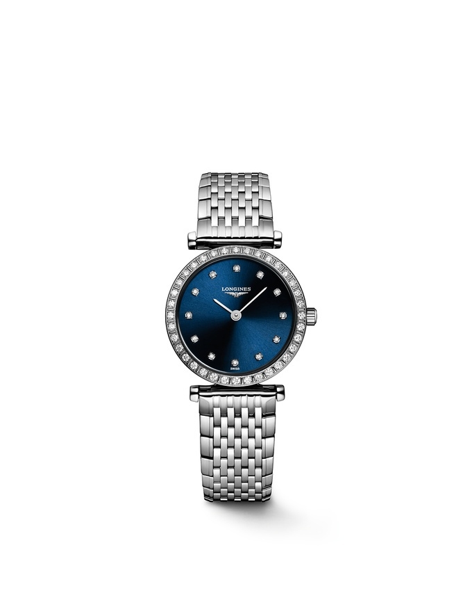 Longines L4.341.0.97.6 : La Grande Classique Quartz 24 Stainless Steel - Diamond / Blue / Bracelet