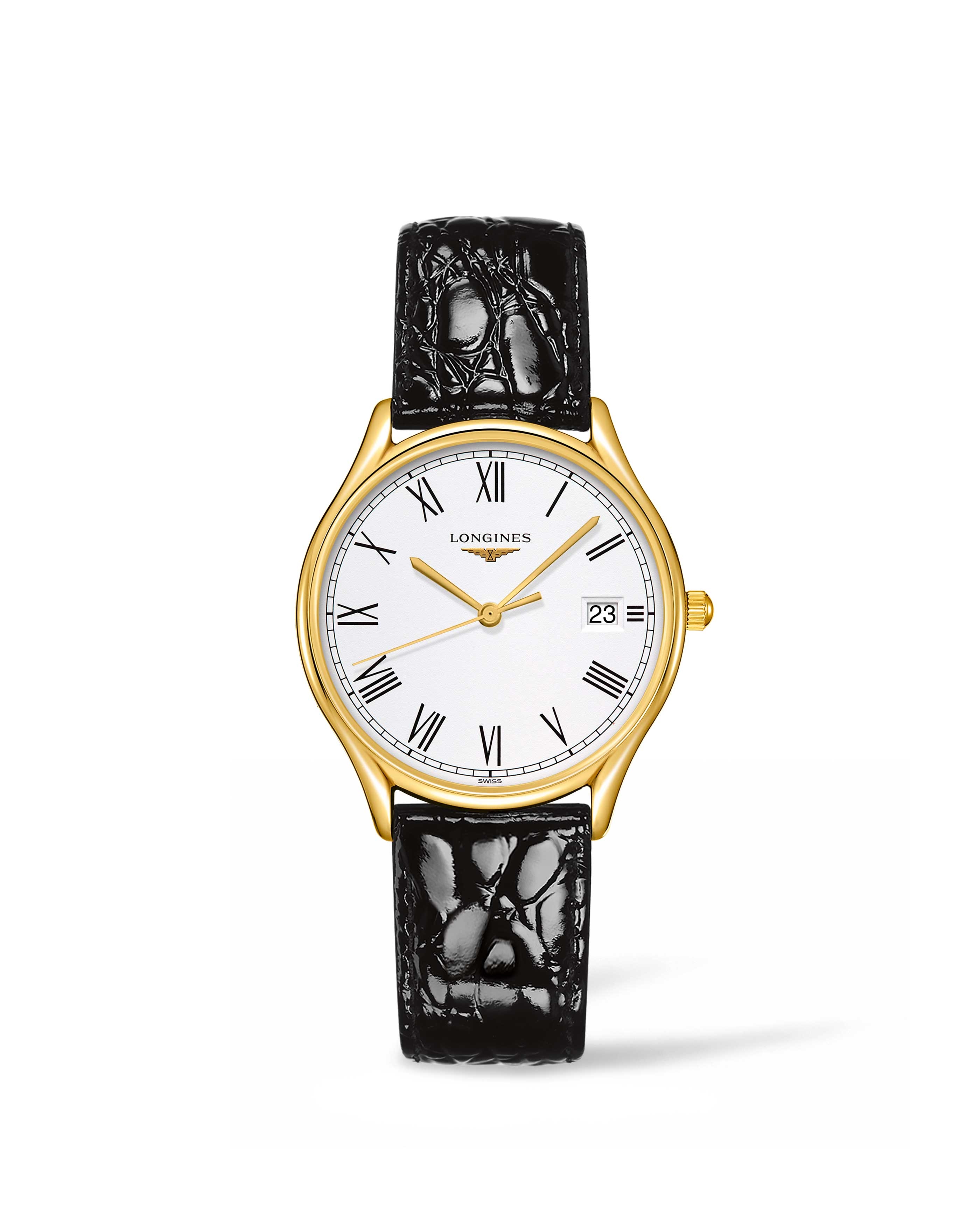 Longines L4.359.2.11.2 : Lyre Quartz 32 Yellow Gold PVD / White / Strap