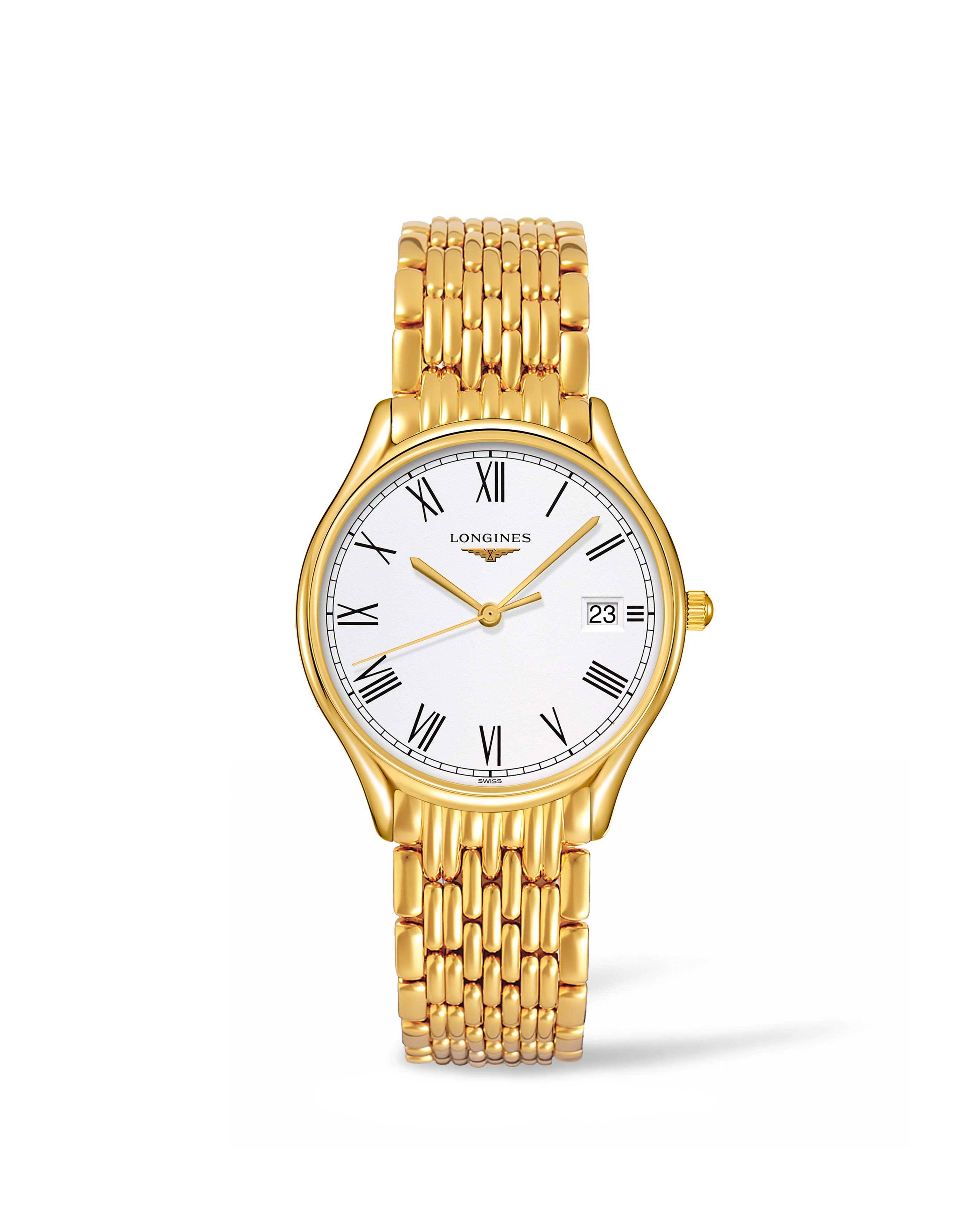 Longines L4.359.2.11.8 : Lyre Quartz 32 Yellow Gold PVD / White / Bracelet