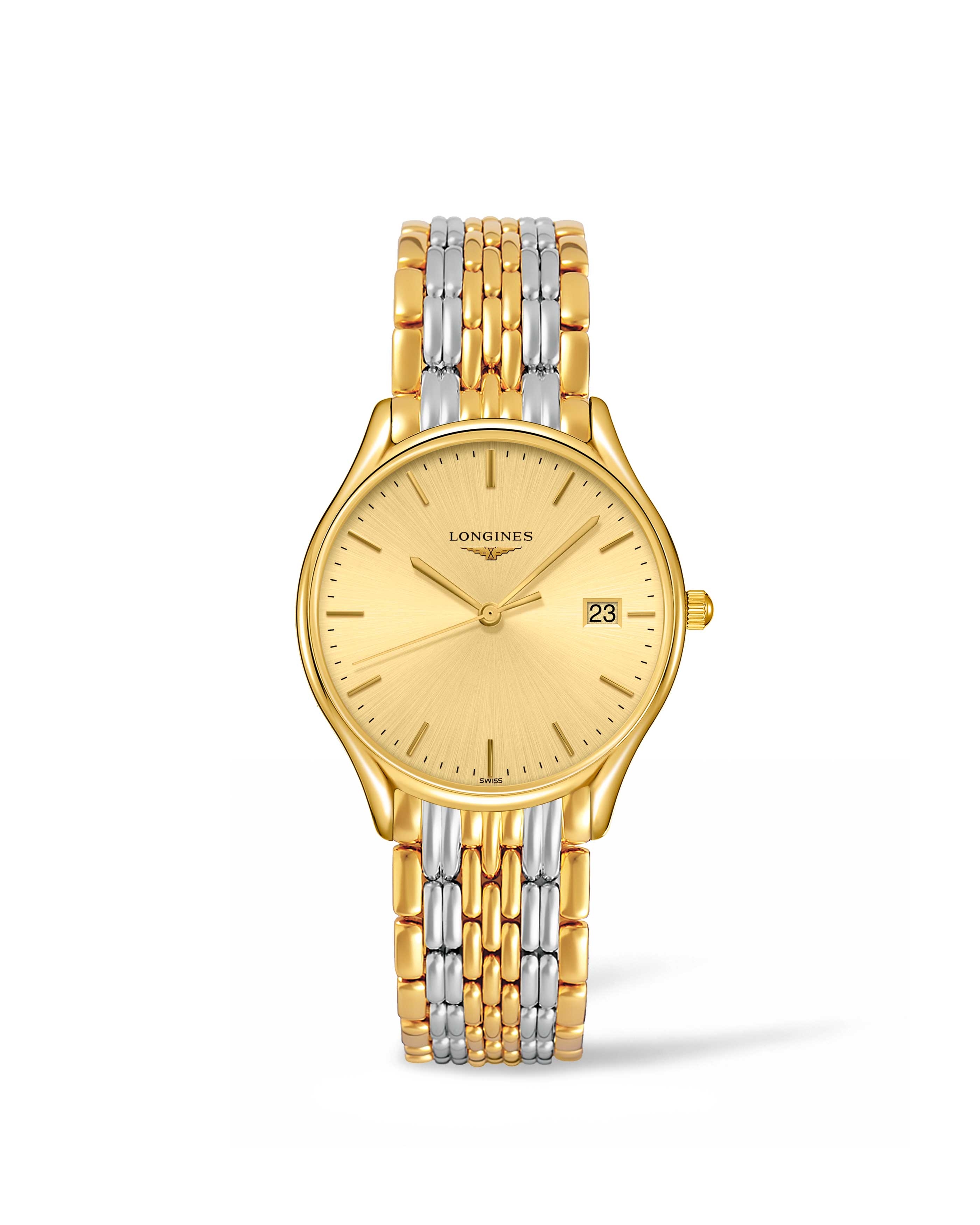 Longines L4.359.2.32.7 : Lyre Quartz 32 Yellow Gold PVD / Champagne / Bracelet