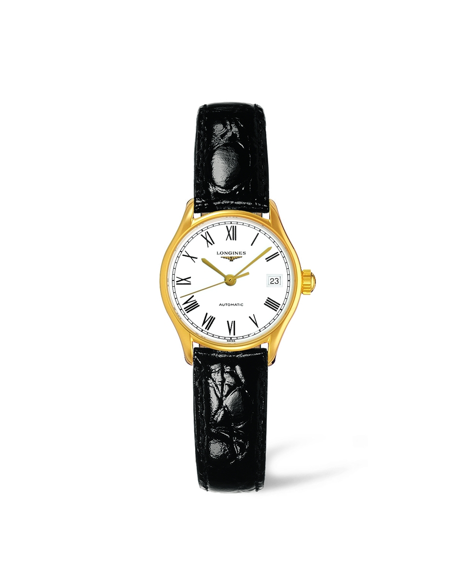 Longines L4.360.2.11.2 : Lyre 25 Automatic PVD Gold / White - Roman