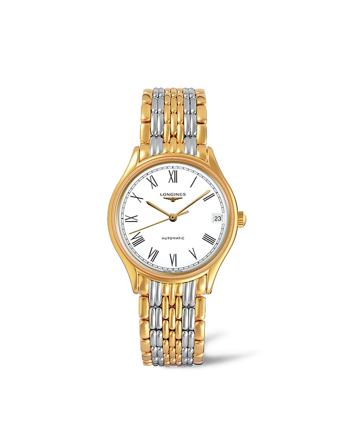 Longines L4.361.2.11.7 : Lyre 30 Automatic PVD Gold / White - Roman / Bracelet