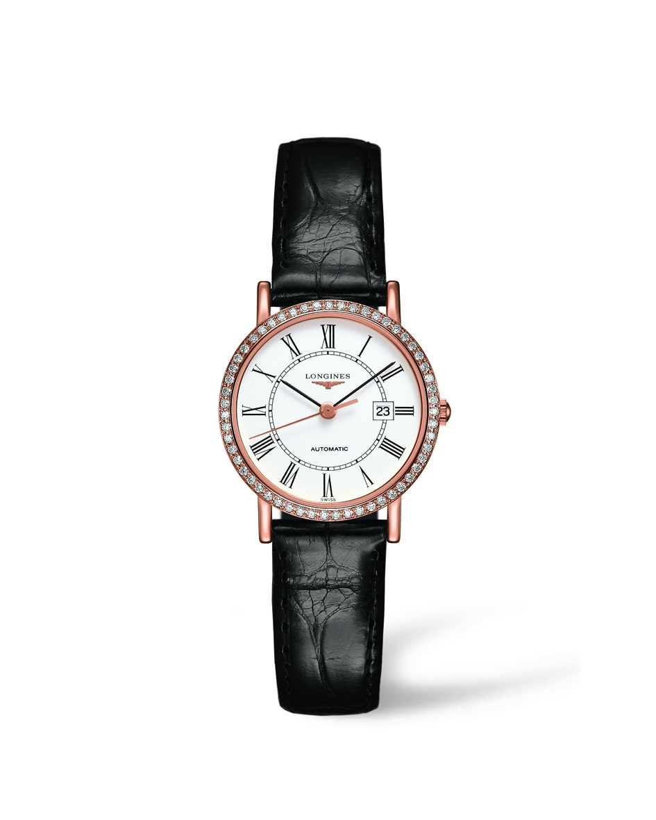 Longines L4.378.9.11.0 : Elegant Collection Automatic 27.2 Pink Gold / Diamond / White