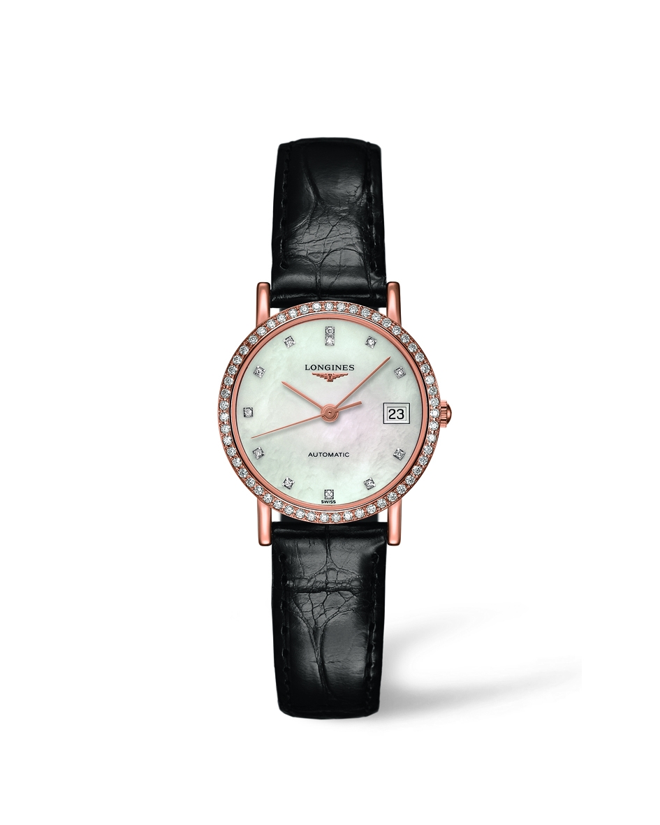 Longines L4.378.9.87.0 : Elegant Collection Automatic 27.2 Pink Gold / Diamond / MOP