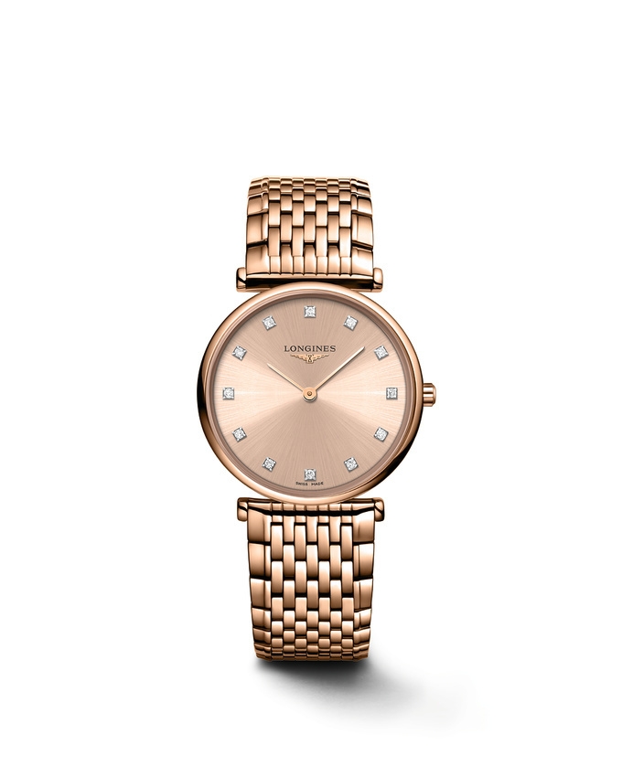 Longines L4.512.1.90.8 : La Grande Classique Quartz 29 Red Gold / Pink / Bracelet
