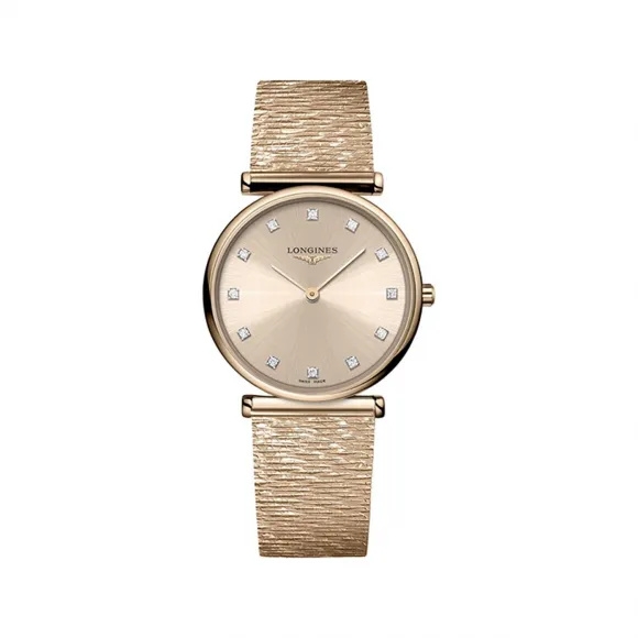 Longines L4.512.1.93.8 : La Grande Classique Quartz 29 Red Gold / Pink / Bracelet