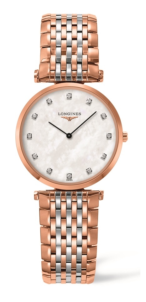 Longines L4.512.1.97.7 : La Grande Classique 29 Quartz Stainless Steel / PVD Red / MOP / Bracelet